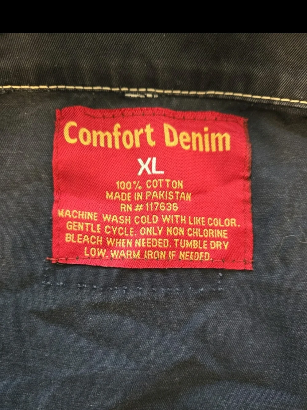 Men’s Navy Sleeveless Denim Vest XL Comfort Denium,vintage,unique.Orig